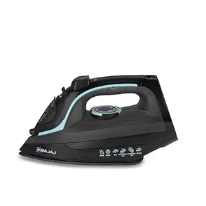 Bajaj MX 45 Steam Aluminium Soleplate Iron | 2000 Watts Power For Faster Ironing | Non Stick German Coated Technology | 220 Ml Water Tank Capacity | 2-Yr Warranty 【Black & Grey】