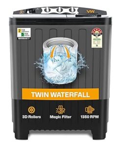 VW 7.5 kg 5 Star Aqua Spin Semi Automatic Top Load Washing Machine AquaSpin0075P (Black)